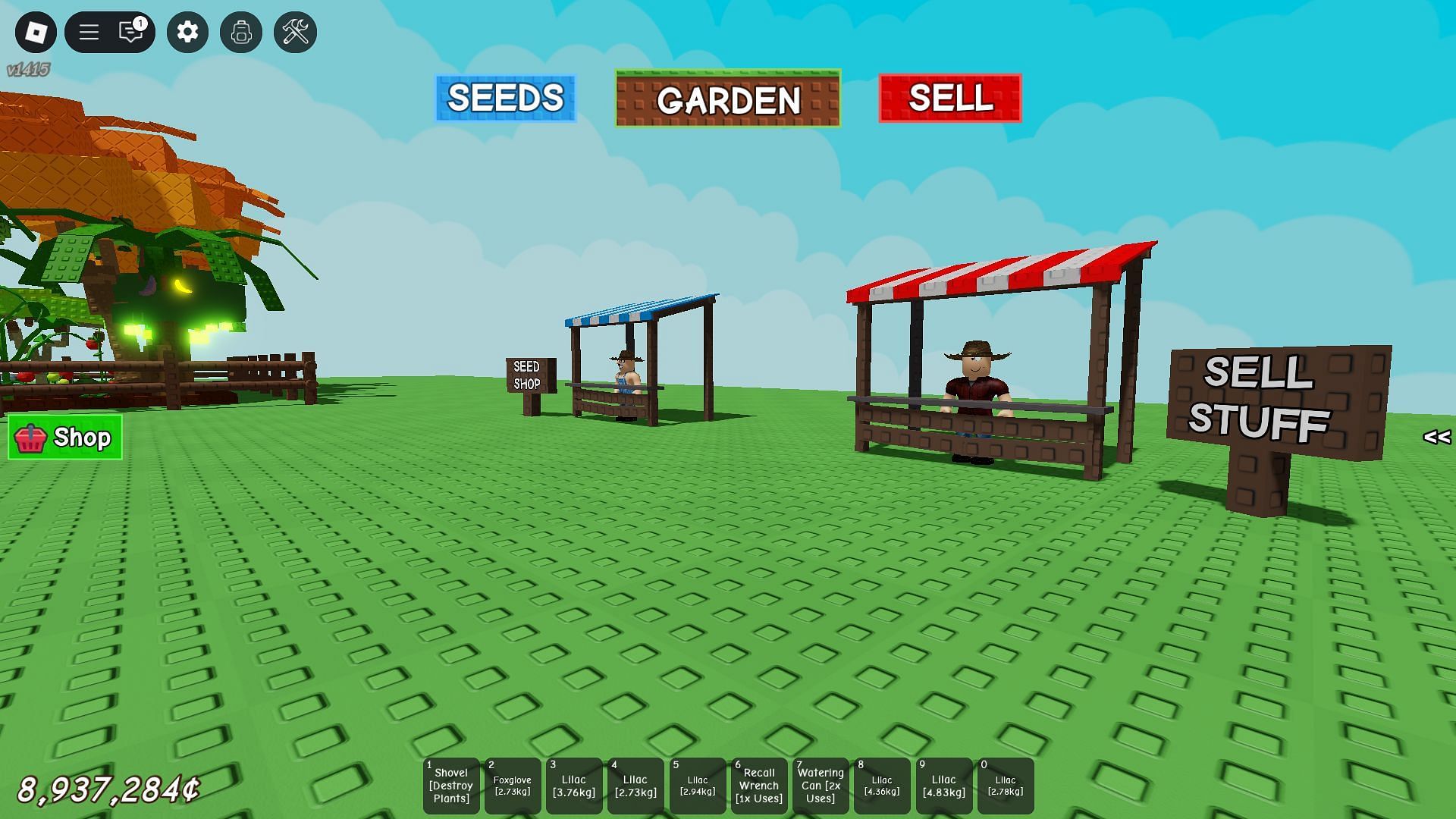 The Gnome Merchant appears near the Seed Shop (Image via Roblox)